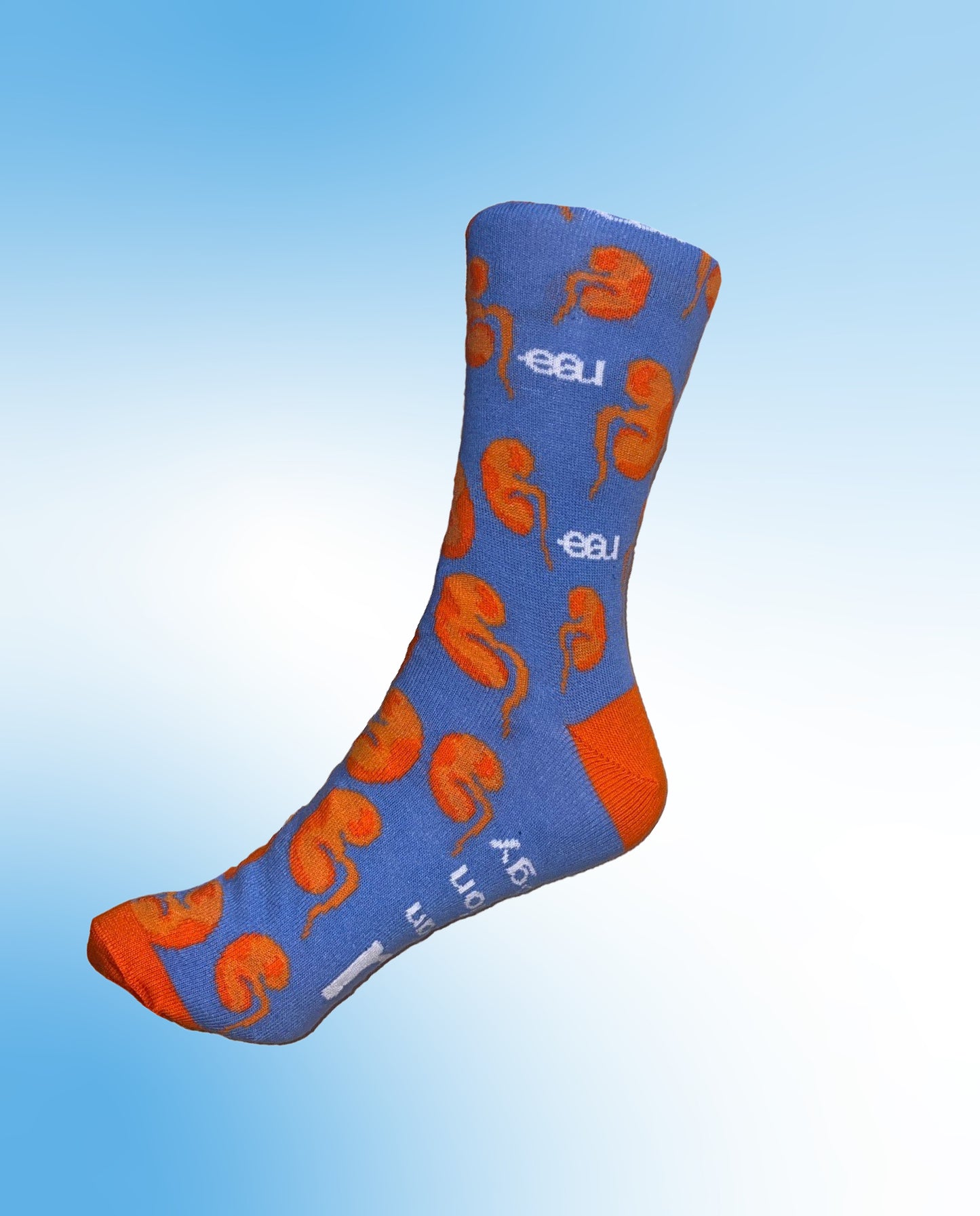Kidney socks Orange and Blue M